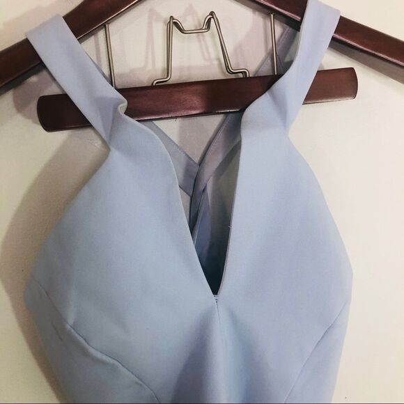 Keepsake Bloom Maxi Dress Light Blue Front Slit M - Picture 6 of 8